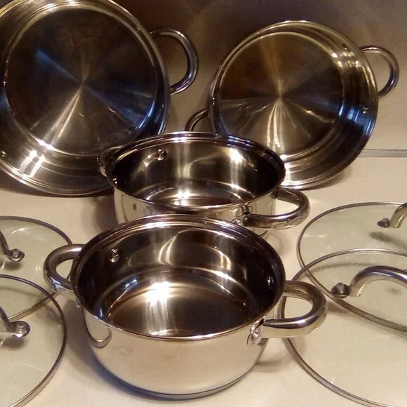 Cook N Home 8pc. Stainless Steel Cookware Pan Set - Picture 3 of 7